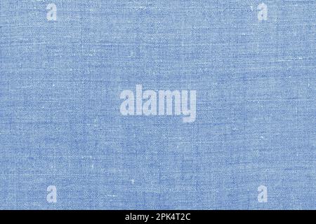 Soft blue linen fabric, background or texture, top view, close up, horizontal Stock Photo