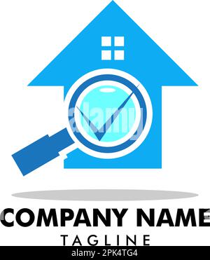 House Searching Logo Design Template Stock Vector
