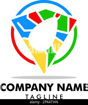 Flea Animal Design Logo Vector Stock Vector