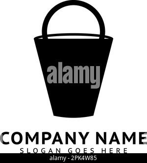 Bucket Logo Template Vector Icon Illustration Design Stock Vector