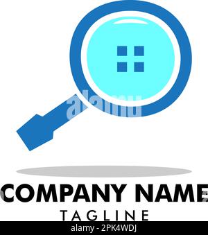House Searching Logo Design Template Stock Vector