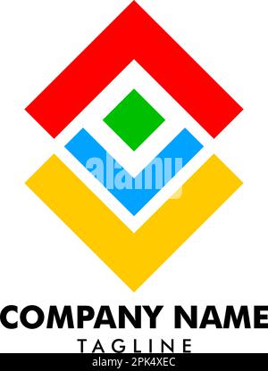 Abstract triangle design logo vector template Stock Vector