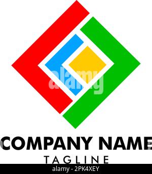 Abstract triangle design logo vector template Stock Vector