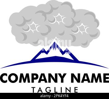 Volcano mountain logo, Symbol and icon of volcano mountain Stock Vector