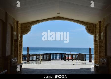 The Entrance overlooking the Atlantic Ocean at Ormond Beach, Florida Stock Photo
