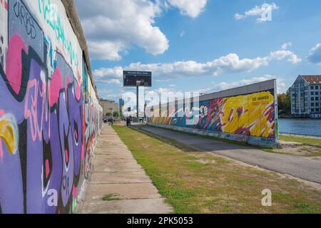 East Side Gallery - permanent open-air gallery on surviving section of the Berlin Wall - Berlin, Germany Stock Photo