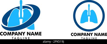 Set of Lung Logo Template Design Vector Stock Vector