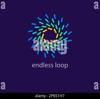 Infinite bar loop logo. Unique colorful design. Innovative life logo template. vector. Stock Vector