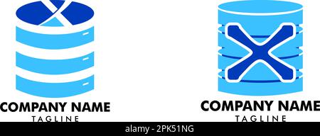 Set of Initial logo icon for web hosting business with the initials letter X Stock Vector
