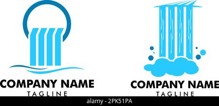 Set of Waterfall logo icon vector illustration Stock Vector