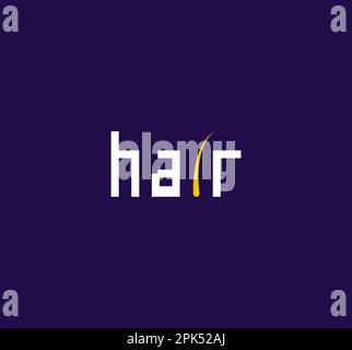 Typographic hair lettering logo. Simple design. Perfect minimal hair logo template. vector. Stock Vector