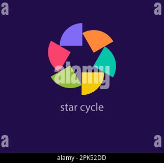 Star formation logo. Unique colorful design. Star logo template with motion. vector. Stock Vector