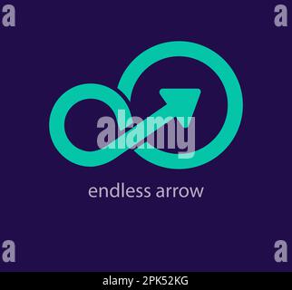 Endless circle and arrow logo. Unique design. Innovative arrow logo template. vector Stock Vector