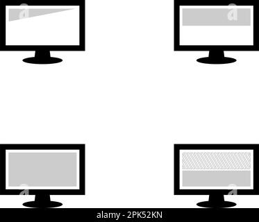 Set of monitor and screen protector vector illustration Stock Vector