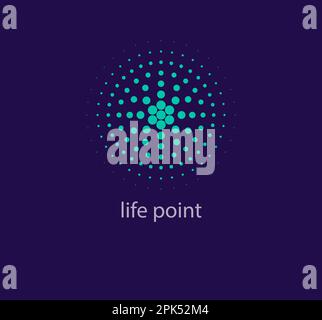 Life points button logo. Unique design. Creative geometric digital life logo template. vector Stock Vector