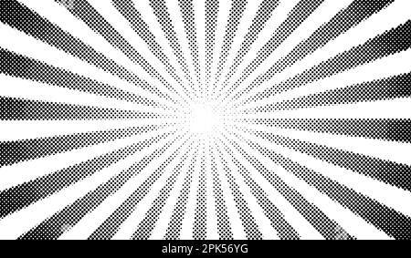 Comics background. Abstract lines backdrop. Shading sunrays. Design frames for title book. Texture explosive polka. Beam action. Pattern motion flash Stock Vector