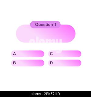 Quiz lottery or TV show, trivia game multiple choice menu template modern trendy vector illustration, question answer game concept Stock Vector