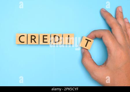 Credit text on background, Investment strategy and benefits Stock Photo