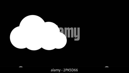 Image of cloud icon on black background with copy space Stock Photo