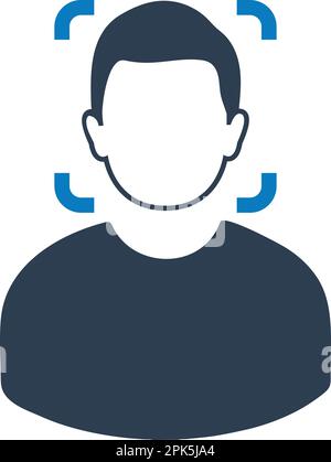 Biometric Face Recognition Icon. Flat style vector EPS. Stock Vector