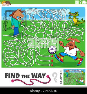 Premium Vector  Game dog maze find way to the home