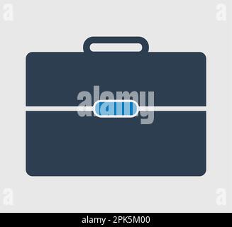 Briefcase Icon on gray background. Flat style vector EPS. Stock Vector