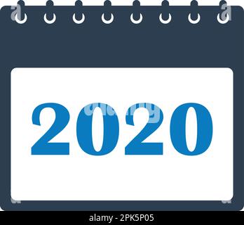 2020 Calendar Icon. Flat style vector EPS. Stock Vector