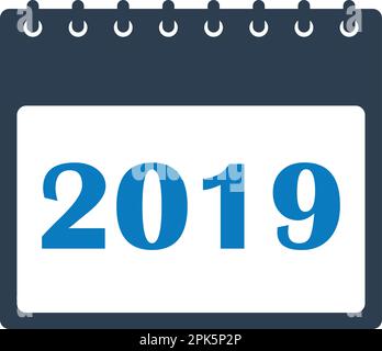 2019 Calendar Icon. Flat style vector EPS. Stock Vector