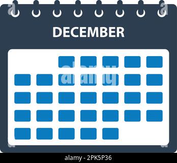 December Calendar Icon. Flat style vector EPS. Stock Vector