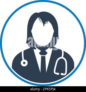 Female Doctor Profile Icon. Flat style vector EPS Stock Vector Image ...