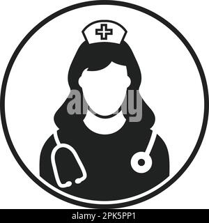 Nurse profile Icon with circle shape. Flat style vector EPS Stock ...