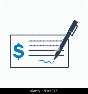 Cheque icon. Flat style vector EPS. Stock Vector