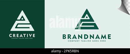 logotype combination initial letter A G triangle shape. brand identity logos vector, modern logo, Logo Designs Vector Illustration Template Stock Vector