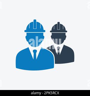 Civil Engineer Team Icon. Editable Vector EPS Symbol Illustration. Stock Vector