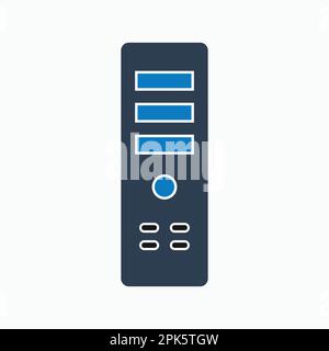 Computer CPU icon. Flat style vector EPS. Stock Vector