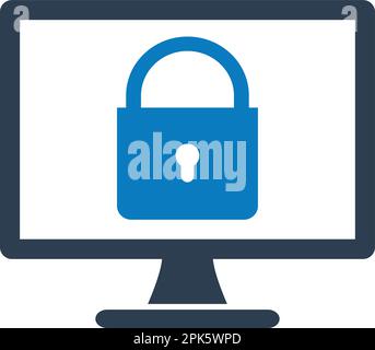 Computer Security Icon. Flat style vector EPS. Stock Vector