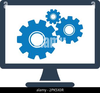 Computer Service Icon. Flat style vector EPS. Stock Vector