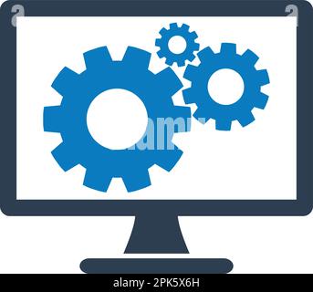 Computer settings Icon. Flat style vector EPS. Stock Vector