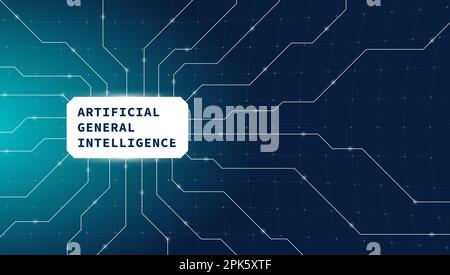 Modern banner design Artificial General Intelligence. AI-powered chatbot utilizing OpenAI AGI and GPT technology for seamless digital communication. Concept eps illustration Stock Vector