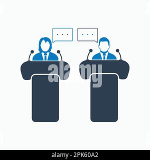 Debate icon. Flat style vector EPS. Stock Vector