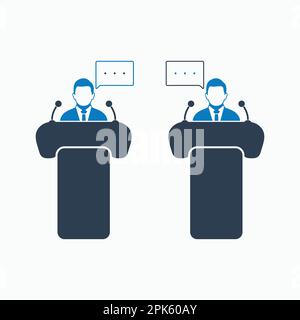 Debate icon. Flat style vector EPS. Stock Vector