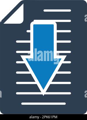 Download Document Icon. Editable Vector Symbol Illustration. Stock Vector