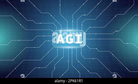 Vector banner showcasing AGI. AI chatbot leveraging OpenAI advanced Artificial General Intelligence and GPT technology for efficient digital interactions. Concept eps illustration Stock Vector