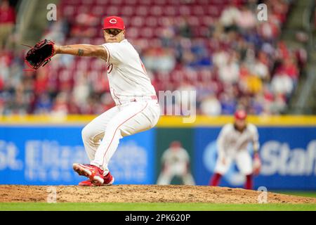 Cincinnati Reds' Fernando Cruz prepares to throw during a baseball game  against the Colorado Rockies in Cincinnati, Monday, June 19, 2023. (AP  Photo/Aaron Doster Stock Photo - Alamy