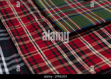 Collection of fashionable fabrics. Samples of different natural fabrics for  sewing a fashion collection of clothes. Large selection of fabrics in the  Stock Photo - Alamy
