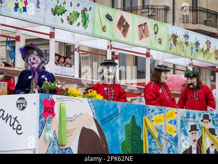 float at the Basel Fasnacht parade in Switzerland Stock Photo