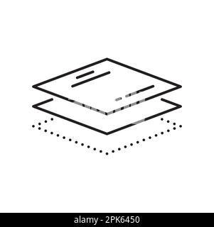 Waterproof level layer stacks isolated outline fiber material icon. Vector layered fabric fiber material, absorption surface repellent textile Stock Vector