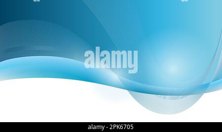 Abstract Vector Background Illustration With Blue Wavy Lines. Stock Vector