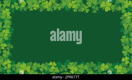 Horizontally And Vertically Repeatable Seamless Vector Clover Frame Illustration For St. Patrick’s Day. Stock Vector