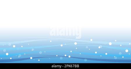 Vector Seamless Abstract Ocean Background Illustration With Text Space Isolated On A White Background. Horizontally Repeatable. Stock Vector